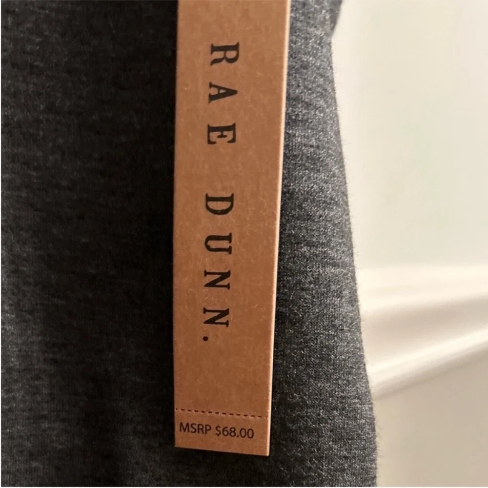 Women’s Rae Dunn Charcoal Grey Sweatshirt with Ankle Socks Size Small - Picture 9 of 11